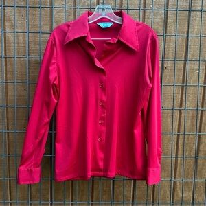 Vintage Secretary shirt women’s blouse office top button front 70s